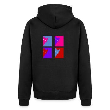 Retro-Chat - Unisex Premium Bio Zip Hoodie - Schwarz - Hinten - Nico (187cm)