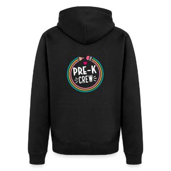 Pre k Crew Happy First Day of School Preschool - Unisex Premium Organic Zip Hoodie - black - Back - Nico (187cm)