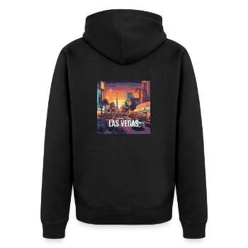 Las Vegas - Veste à capuche bio Premium Unisexe - noir - Dos - Nico (187cm)