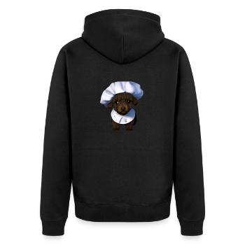 Pudelwelpe Hundehalter Hundewelpe Pudel Hundeliebe - Unisex Premium Bio Zip Hoodie - Schwarz - Hinten - Nico (187cm)