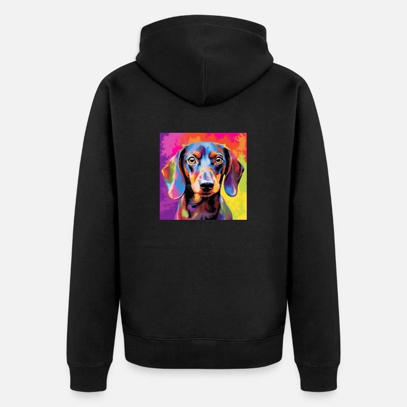 Teckel Pop Art - Veste à capuche bio Premium Unisexe - noir