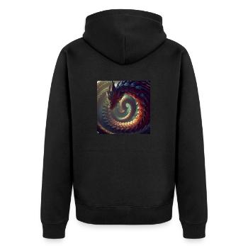 Le Dragon de l’Infini - Veste à capuche bio Premium Unisexe - noir - Dos - Nico (187cm)