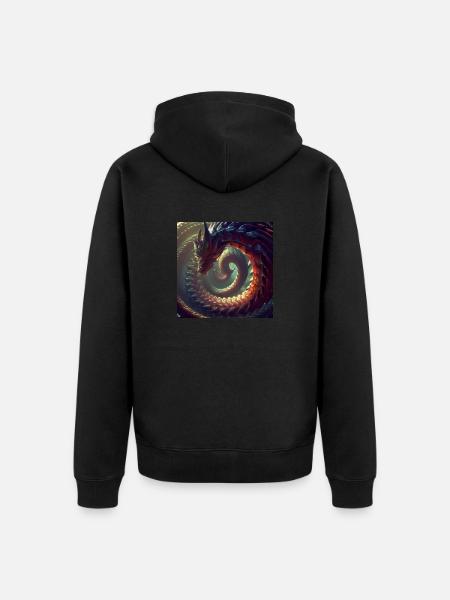 The Infinity Dragon - Unisex Premium Organic Zip Hoodie - black