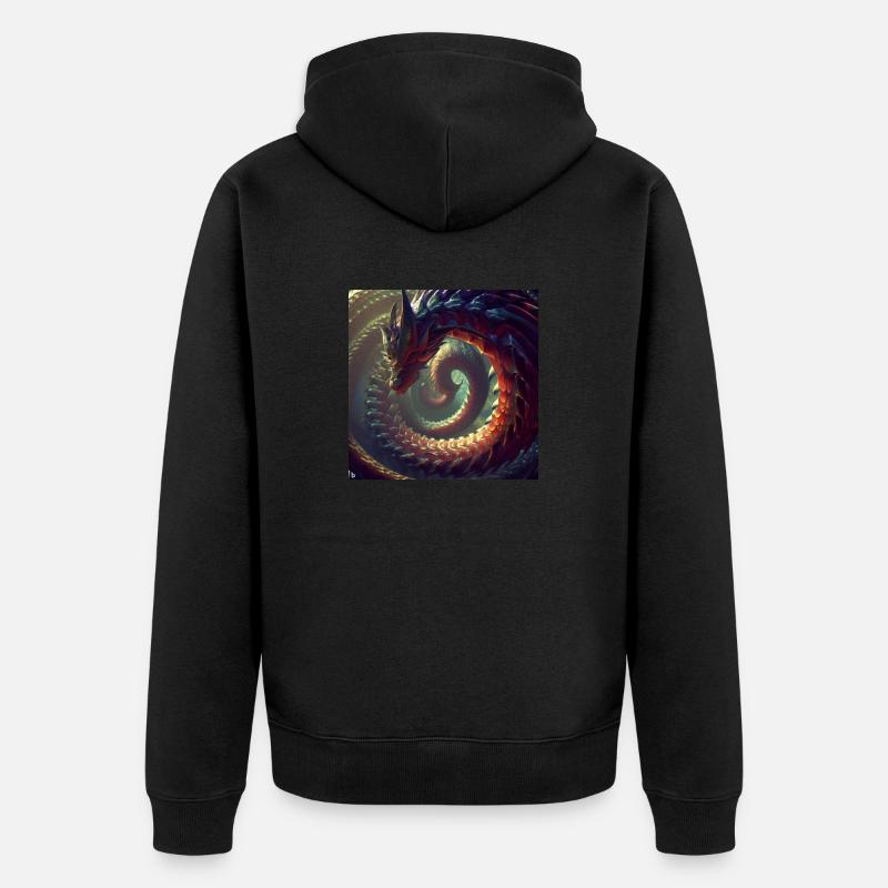The Infinity Dragon - Unisex Premium Organic Zip Hoodie - black