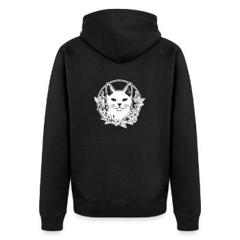 Cat Cat Kitten Cat Lady - Unisex Premium Organic Zip Hoodie - black - Back - Nico (187cm)