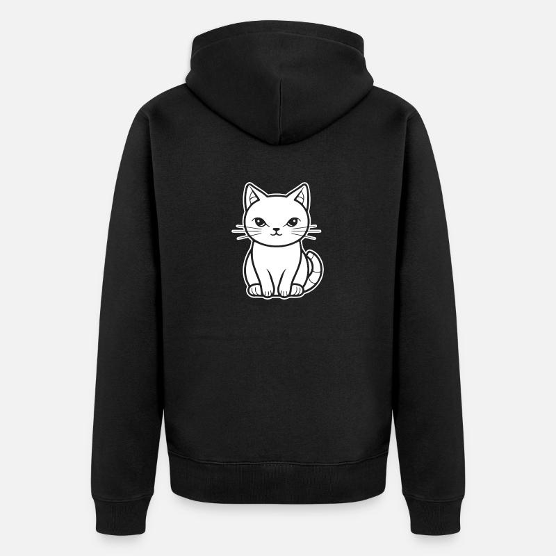Chat chaton chaton dame - Veste à capuche bio Premium Unisexe - noir