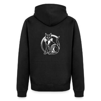 Cat Cat Kitten Cat Lady - Unisex Premium Organic Zip Hoodie - black - Back - Nico (187cm)