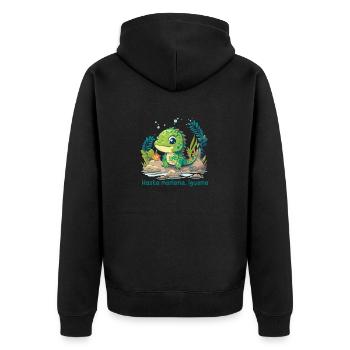 Hasta mañana, Iguana - Veste à capuche bio Premium Unisexe - noir - Dos - Nico (187cm)