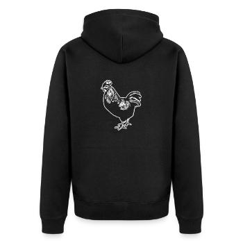 Chicken Chicken House Poultry Rooster Farm - Unisex Premium Organic Zip Hoodie - black - Back - Nico (187cm)