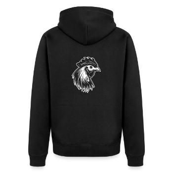 Chicken Chicken House Poultry Rooster Farm - Unisex Premium Organic Zip Hoodie - black - Back - Nico (187cm)