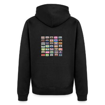 Cassettes rétro - Veste à capuche bio Premium Unisexe - noir - Dos - Nico (187cm)