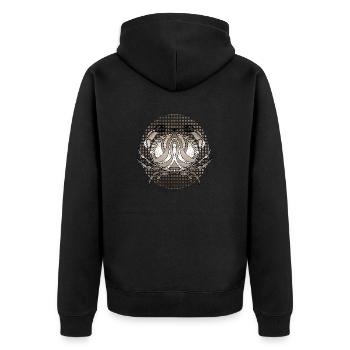 Krebs - Unisex Premium Bio Zip Hoodie - Schwarz - Hinten - Nico (187cm)