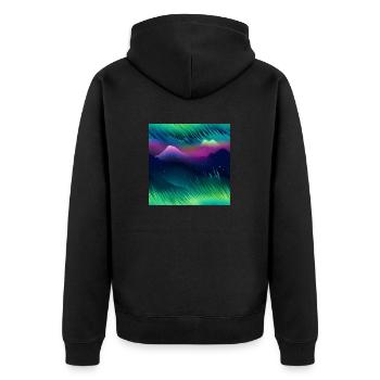 Northern Lights Glow: Northern Lights Collection - Unisex Premium Organic Zip Hoodie - black - Back - Nico (187cm)