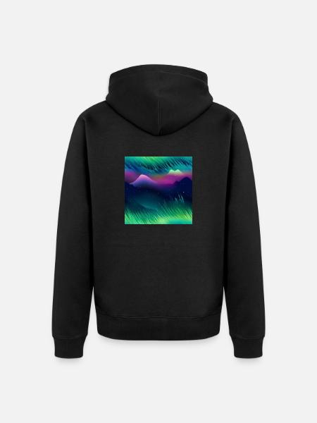 Northern Lights Glow: Polarlichter-Kollektion - Unisex Premium Bio Zip Hoodie - Schwarz