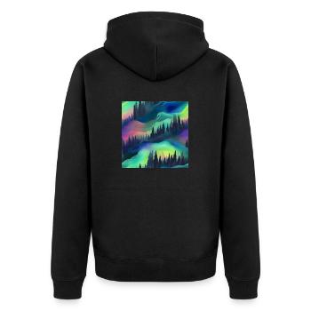 Northern Lights Glow: Northern Lights Collection - Unisex Premium Organic Zip Hoodie - black - Back - Nico (187cm)