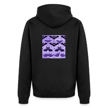 Comic Bats - Unisex Premium Organic Zip Hoodie - black - Back - Nico (187cm)