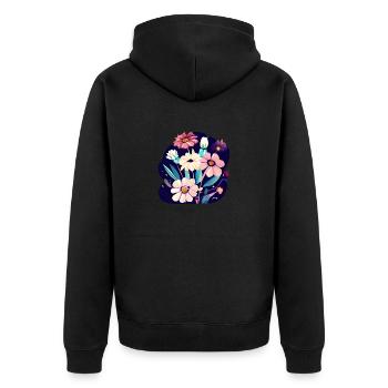 Bouquet de fleurs Fleuristerie Nature Prairie fleurie - Veste à capuche bio Premium Unisexe - noir - Dos - Nico (187cm)