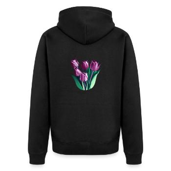 Blumen Blumenstrauß Floristik - Unisex Premium Bio Zip Hoodie - Schwarz - Hinten - Nico (187cm)