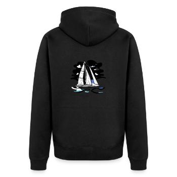 Sailing Ship Sailing Sailing Sailing Sailing Sailboat - Unisex Premium Organic Zip Hoodie - black - Back - Nico (187cm)