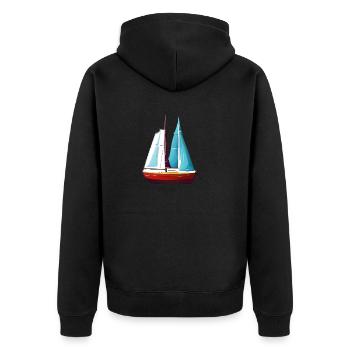 Sailing Ship Sailing Sailing Sailing Sailing Sailboat - Unisex Premium Organic Zip Hoodie - black - Back - Nico (187cm)