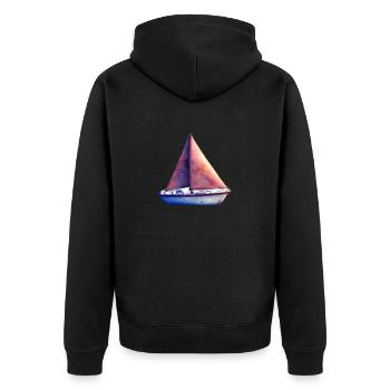 Sailor Sailboat Sailing Ship Sailing Sailing - Unisex Premium Organic Zip Hoodie - black - Back - Nico (187cm)