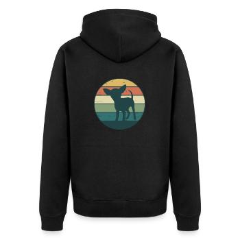 Hund Dog - Unisex Premium Bio Zip Hoodie - Schwarz - Hinten - Nico (187cm)