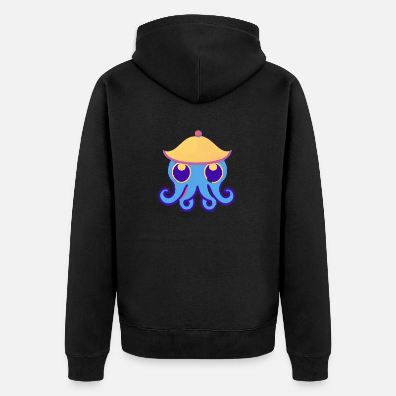 Cute Octopus - Veste à capuche bio Premium Unisexe - noir