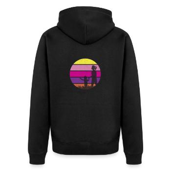 mutter und tochter - Muttertagsgeschenke - Unisex Premium Bio Zip Hoodie - Schwarz - Hinten - Nico (187cm)