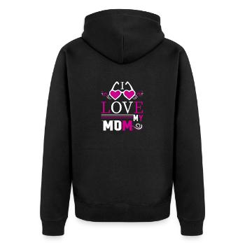 J’aime ma mère - Cadeaux de la fête des mères - Veste à capuche bio Premium Unisexe - noir - Dos - Nico (187cm)