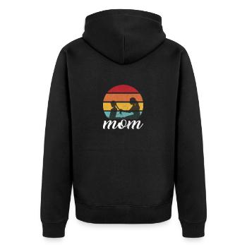 mutter und tochter - Muttertagsgeschenke - Unisex Premium Bio Zip Hoodie - Schwarz - Hinten - Nico (187cm)