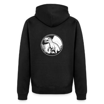 Dino Dinosaur Dinosaurs Paleontology - Unisex Premium Organic Zip Hoodie - black - Back - Nico (187cm)