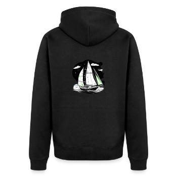 sailing, sailing, sailing, sailing ship, sailboat - Unisex Premium Organic Zip Hoodie - black - Back - Nico (187cm)