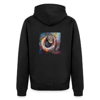 Modern & Colourful Snake Wall Art by Bodhi - Unisex Premium Organic Zip Hoodie - black - Back - Nico (187cm)