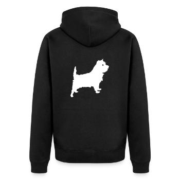 Hund Dog - Unisex Premium Bio Zip Hoodie - Schwarz - Hinten - Nico (187cm)