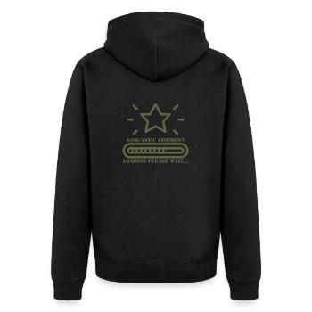 Chargement de commentaires sarcastiques Veuillez patienter - Veste à capuche bio Premium Unisexe - noir - Dos - Nico (187cm)