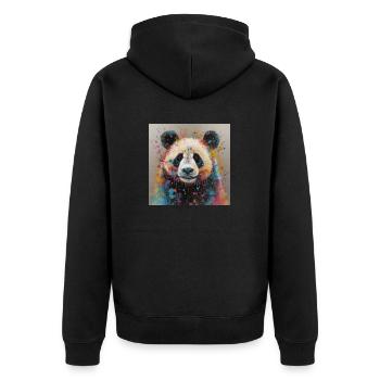 Modern & Colourful Panda Wall Art by Bodhi - Unisex Premium Organic Zip Hoodie - black - Back - Nico (187cm)
