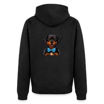 Rottweiler Chien Rottweiler Chiot Chiens Chien Chiot - Veste à capuche bio Premium Unisexe - noir - Dos - Nico (187cm)