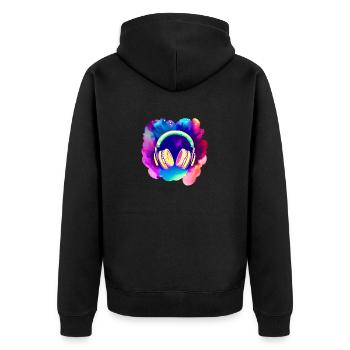 Casque Chanteur Chant Musicien Gamer Écouter de la musique - Veste à capuche bio Premium Unisexe - noir - Dos - Nico (187cm)