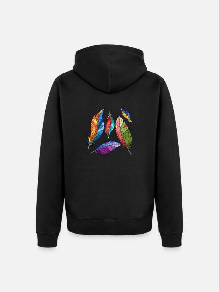 Feder - Unisex Premium Bio Zip Hoodie - Schwarz