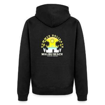sommer surfen kroatien strand paradies party vibes usa - Unisex Premium Bio Zip Hoodie - Schwarz - Hinten - Nico (187cm)