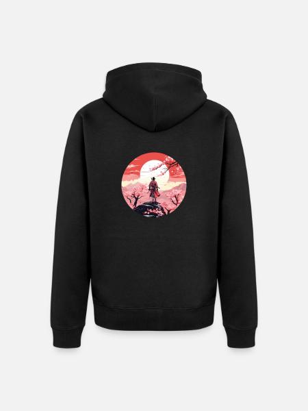 Samurai II - Unisex Premium Bio Zip Hoodie - Schwarz
