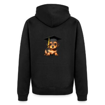 Certificat de fin d’études de baccalauréat Étude du chien teckel - Veste à capuche bio Premium Unisexe - noir - Dos - Nico (187cm)