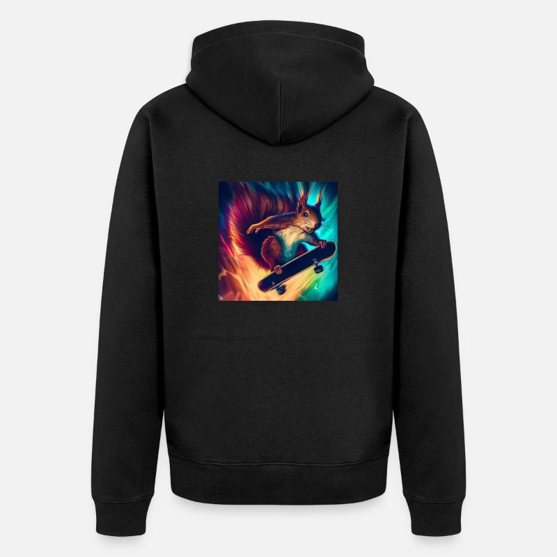 spannender Blick - Unisex Premium Bio Zip Hoodie - Schwarz
