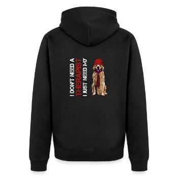 JE N’AI PAS BESOIN DE THÉRAPEUTE, JUSTE BESOIN DE MON GOLDEN RETRIEVER - Veste à capuche bio Premium Unisexe - noir - Dos - Nico (187cm)