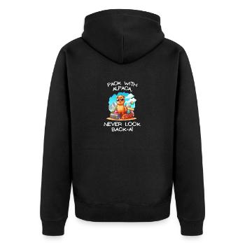 Cool Adventure You Say Alpaca My Bags Tee Kids - Unisex Premium Organic Zip Hoodie - black - Back - Nico (187cm)