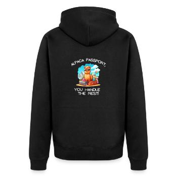 Cool Adventure You Say Alpaca My Bags Tee Kids - Unisex Premium Organic Zip Hoodie - black - Back - Nico (187cm)