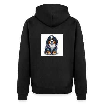 Berner Sennenhund - Unisex Premium Bio Zip Hoodie - Schwarz - Hinten - Nico (187cm)