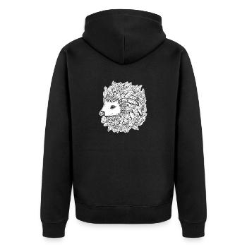 Hedgehog Forest Prickly Animal - Unisex Premium Organic Zip Hoodie - black - Back - Nico (187cm)