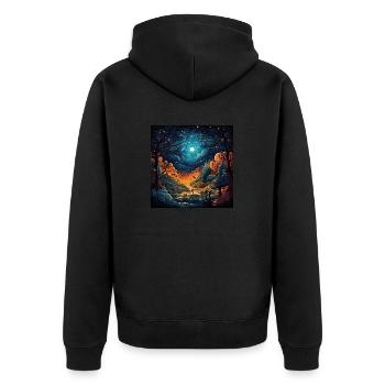 Forêt la nuit - Veste à capuche bio Premium Unisexe - noir - Dos - Nico (187cm)