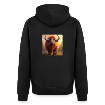 Bison cool - Veste à capuche bio Premium Unisexe - noir - Dos - Nico (187cm)